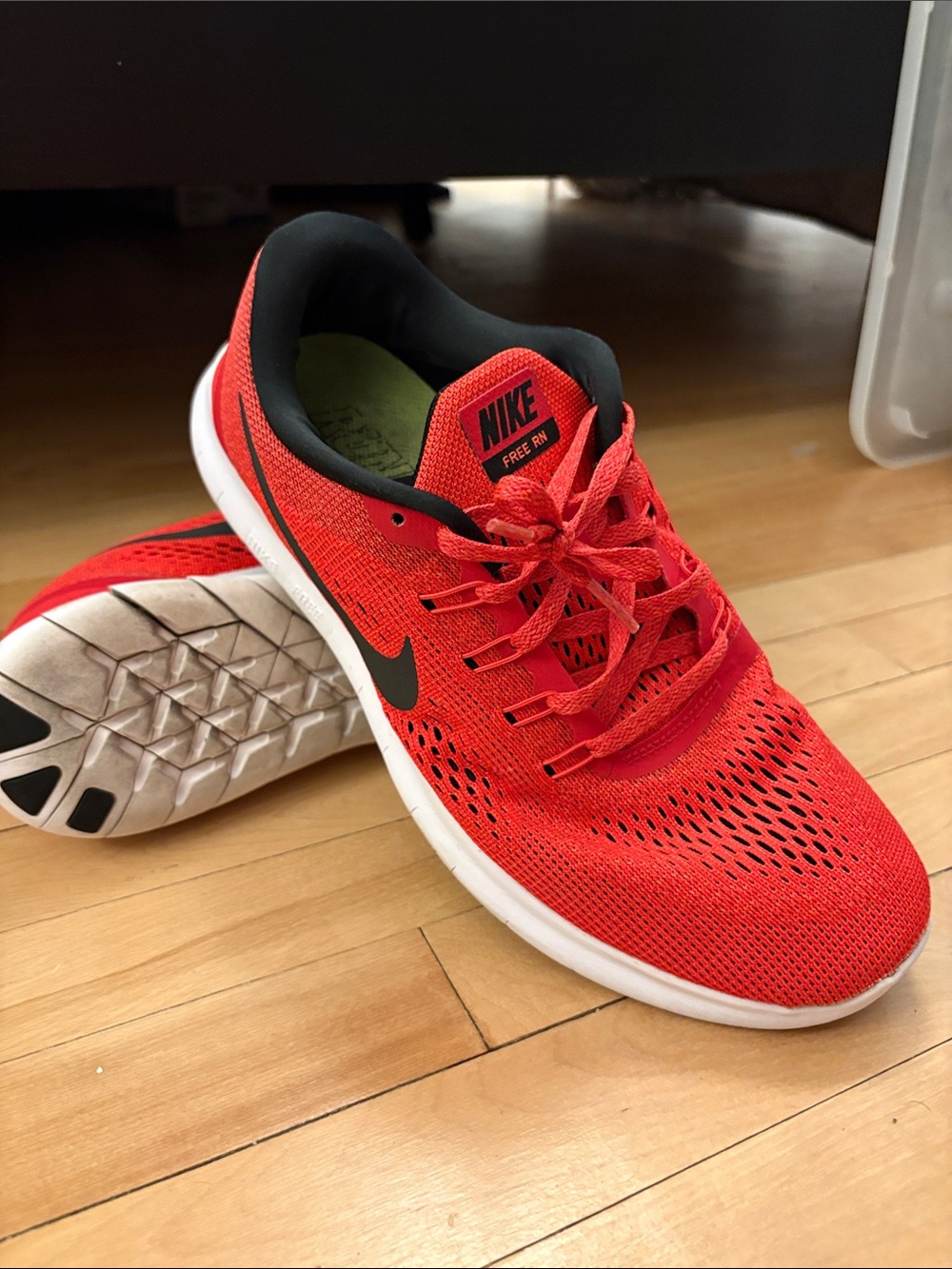Nike Men’s Red and Black Free RN Running Shoes